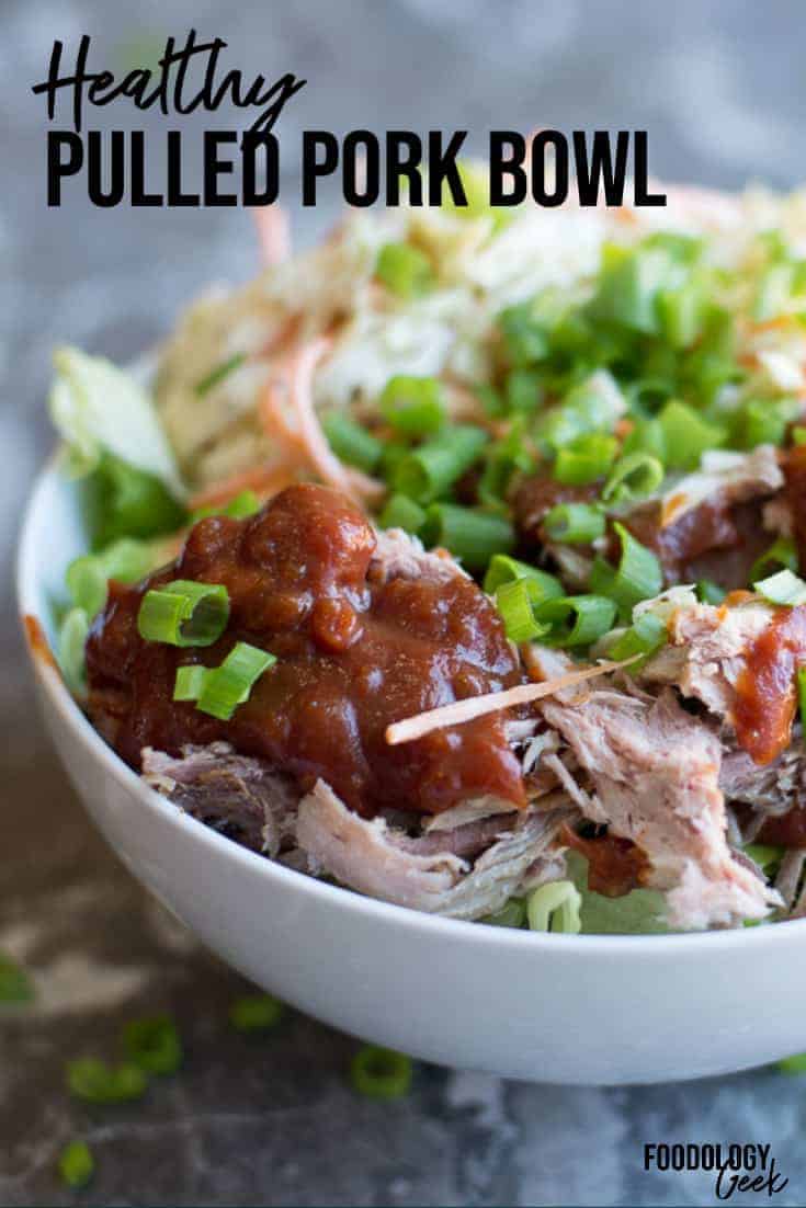 pulled pork meal prep bowl pinterest image | foodology geek