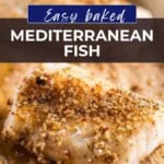 Easy Baked Mediterranean Fish Pinterest Pin