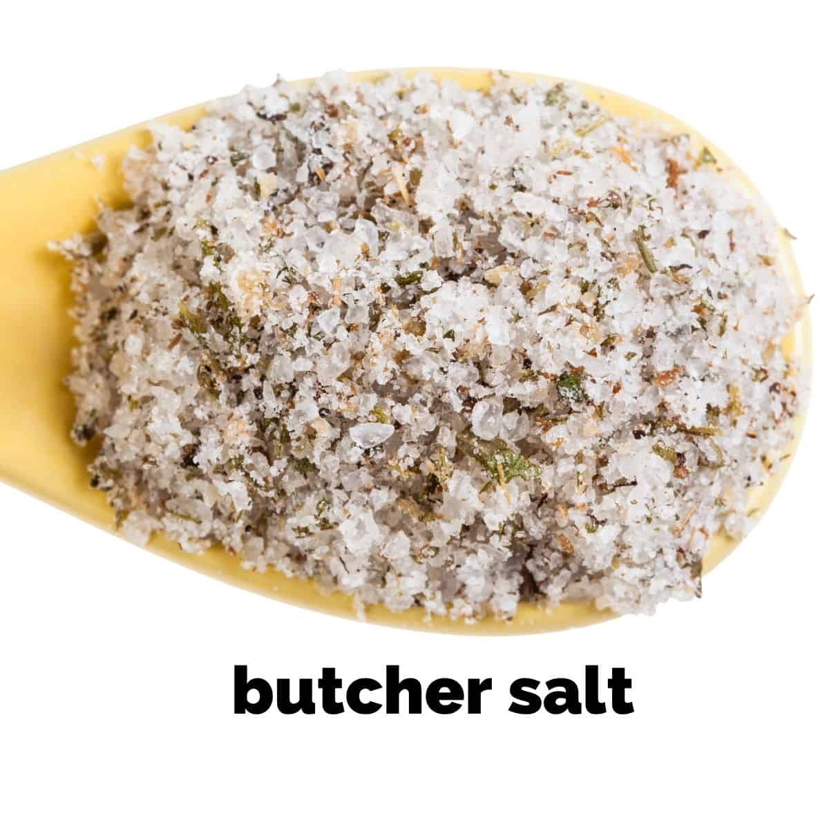 butcher salt on a spoon