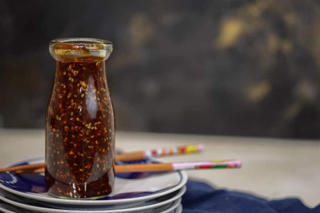 teriyaki sauce in a carafe on a plate