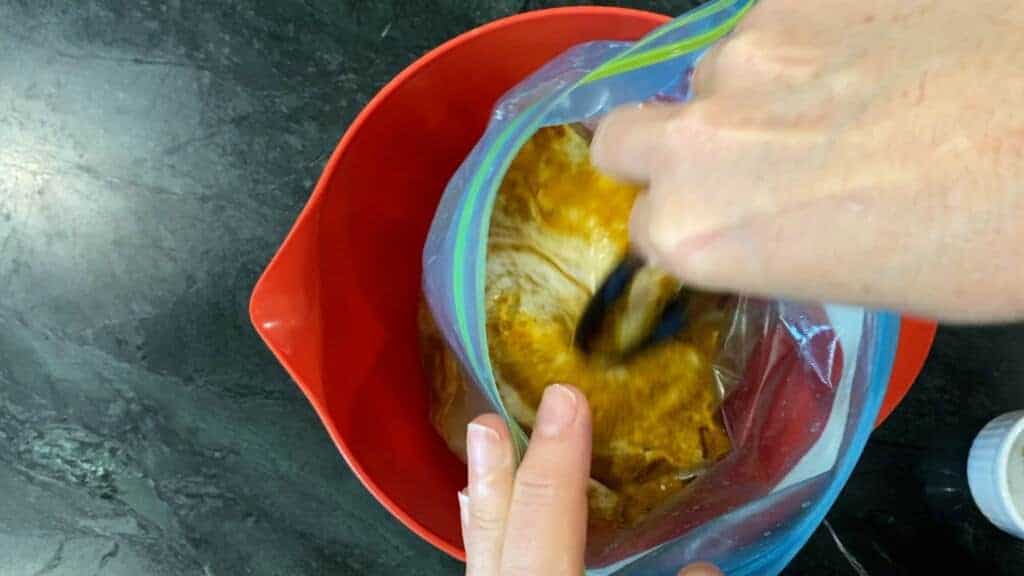 mix the spices into the buttermilk