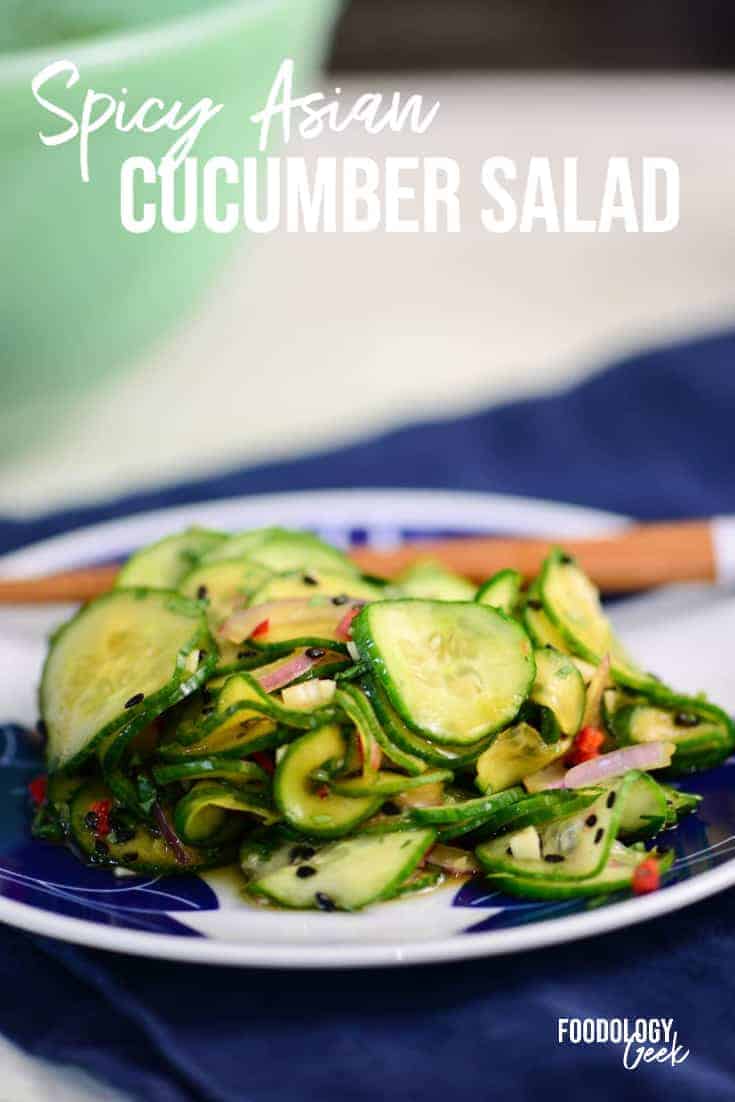 spicy asian cucumber salad pinterest image