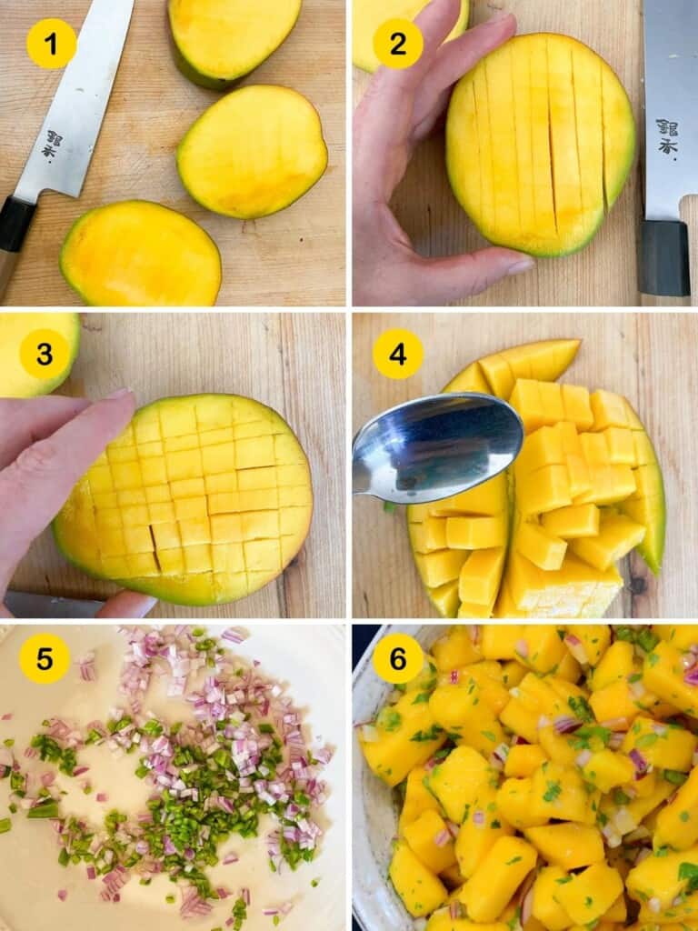 mango salsa steps phots