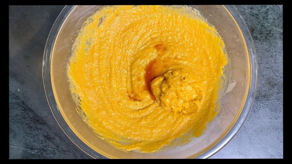 add the pumpkin and the vanilla to the pumpkin cookie dough