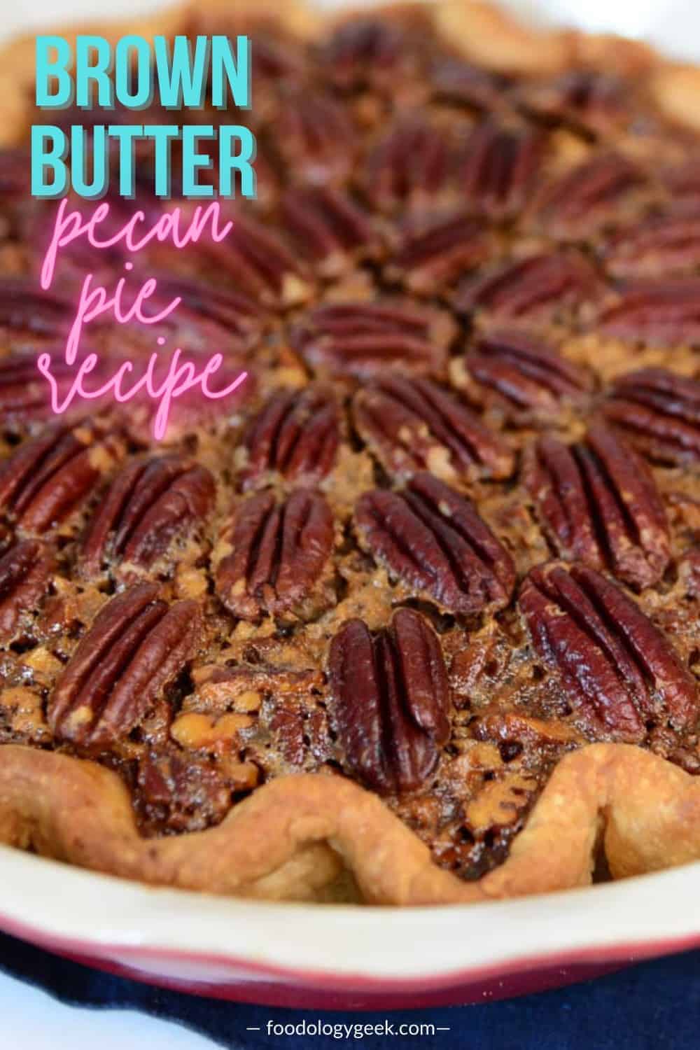 brown butter pecan pie recipe pinterest image