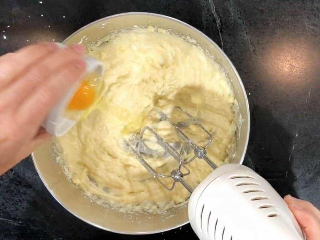 add the eggs and the vanilla to the cookie batter