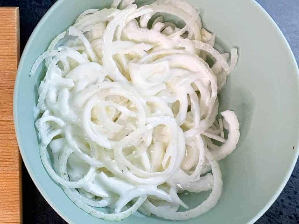 onions in a buttermilk soak