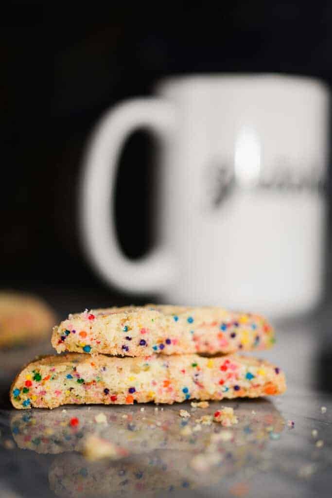 a sugar cookie and coffee