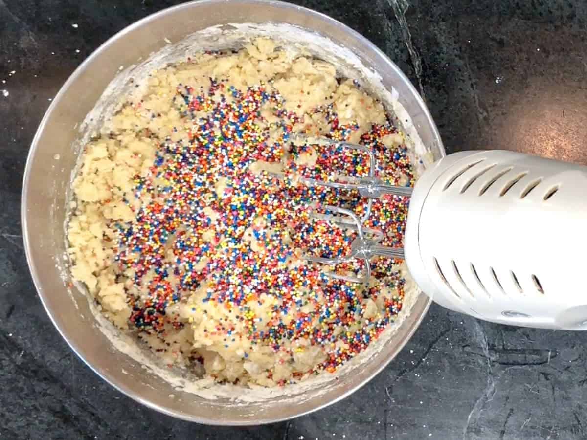 add one small bottle of rainbow sprinkles