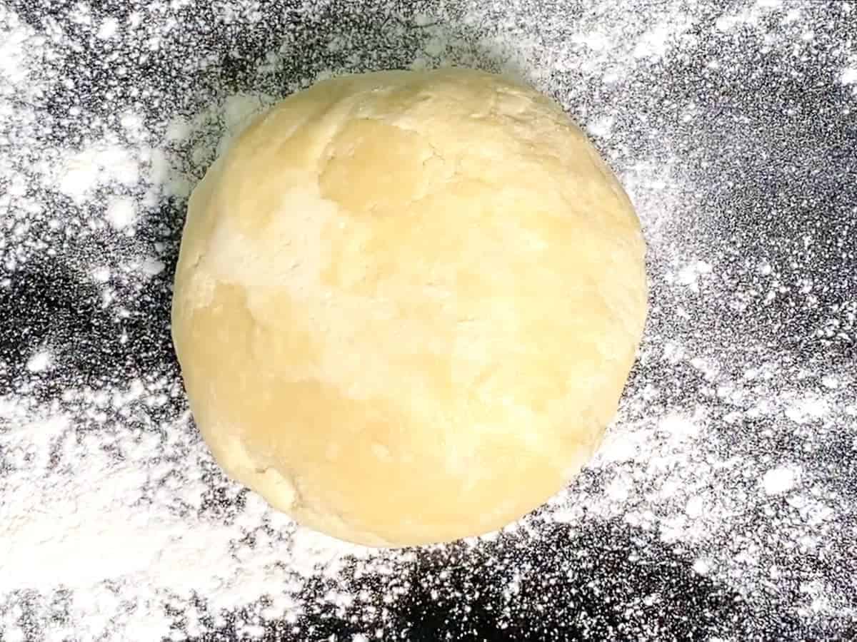 place the chilled pie dough on a floured surface