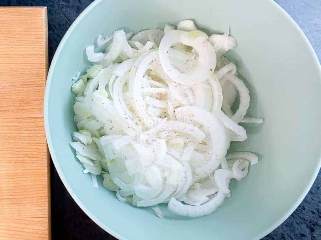 seasoned sliced onions