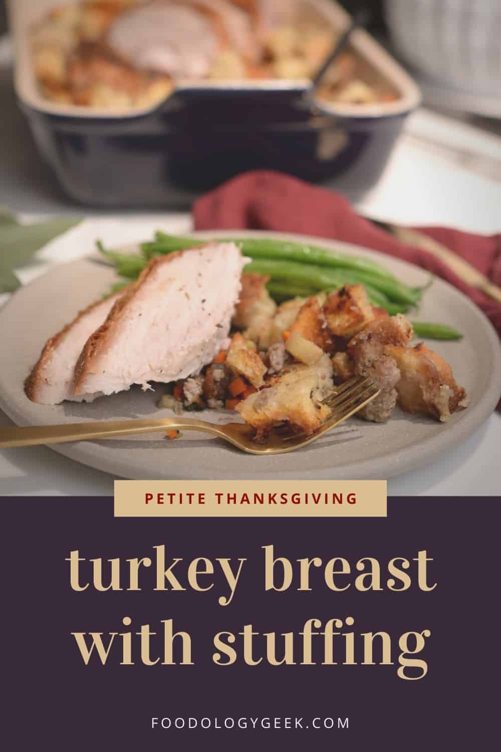 turkey breast with sausage and apple stuffing pinterest image