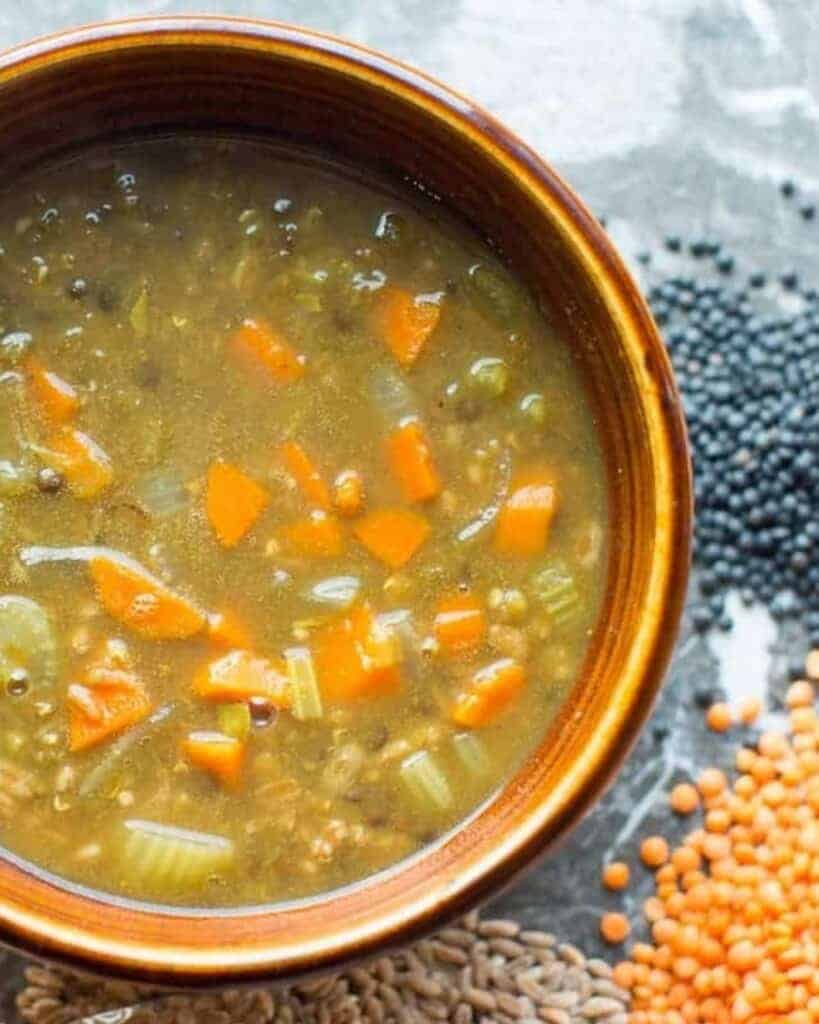 vegan lentil soup recipe, super easy to make