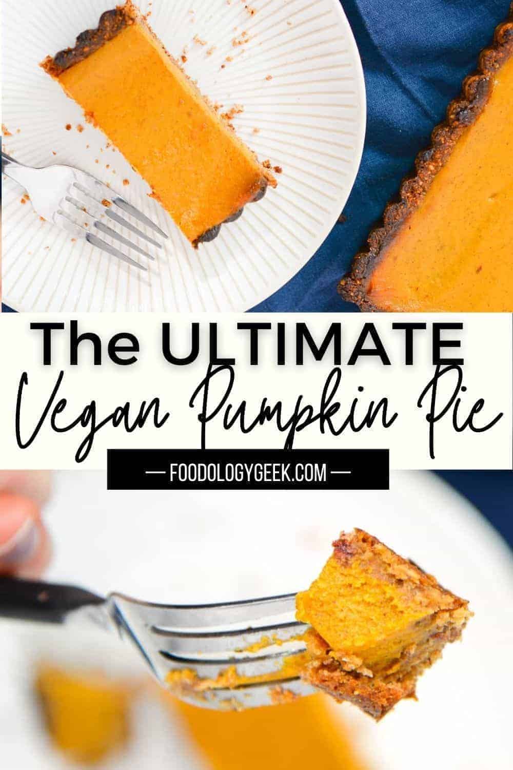 slice of vegan pumpkin pie