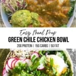 Easy Meal Prep Green Chile Chicken Bowl Pinterest Pin