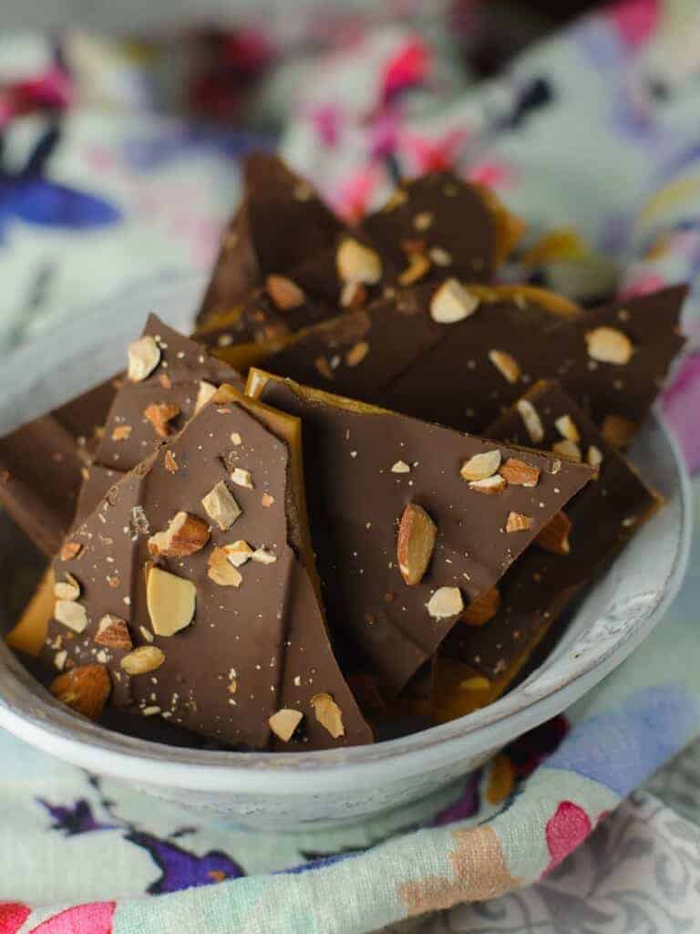 a bowl of English Butter Toffee