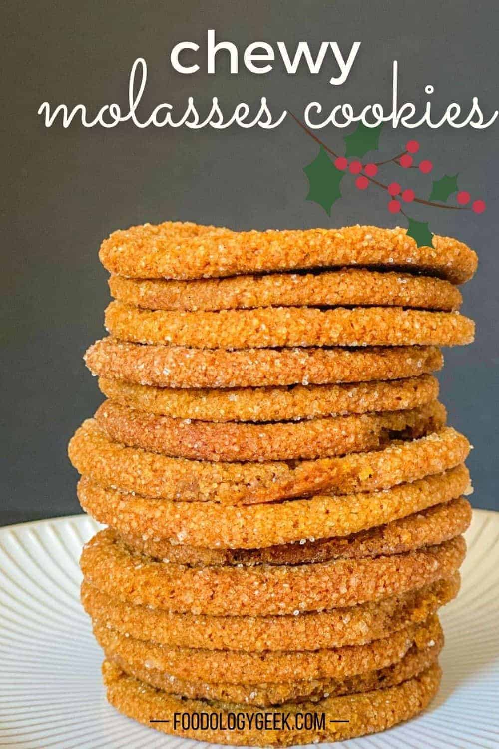 chewy ginger molasses cookies pinterest image