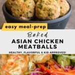 easy meal-prep baked asian chicken meatballs Pinterest Pin