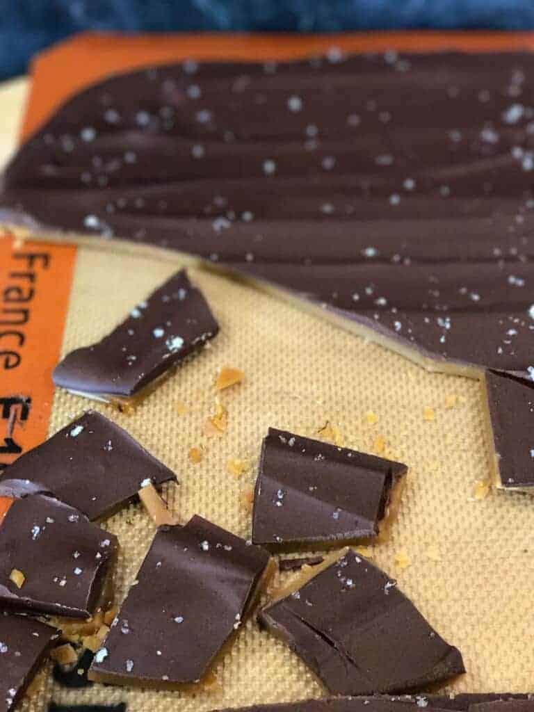 butter toffee cut into pieces