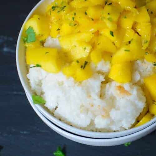 Coconut Rice with Fresh Mangoes | Foodology Geek