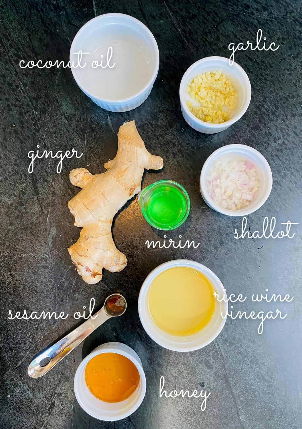 ingredients for sesame ginger dressing