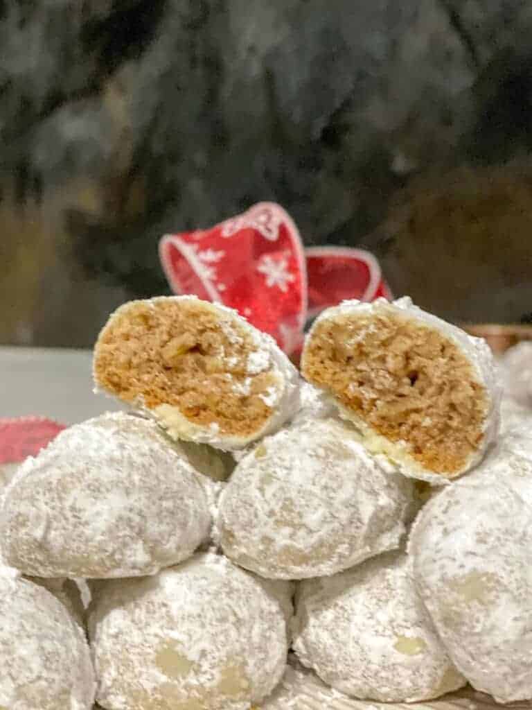 low carb keto christmas cookies stacked on a plate