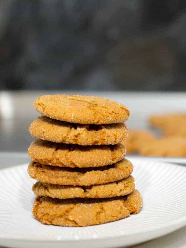 stack of molasses sugar cookies