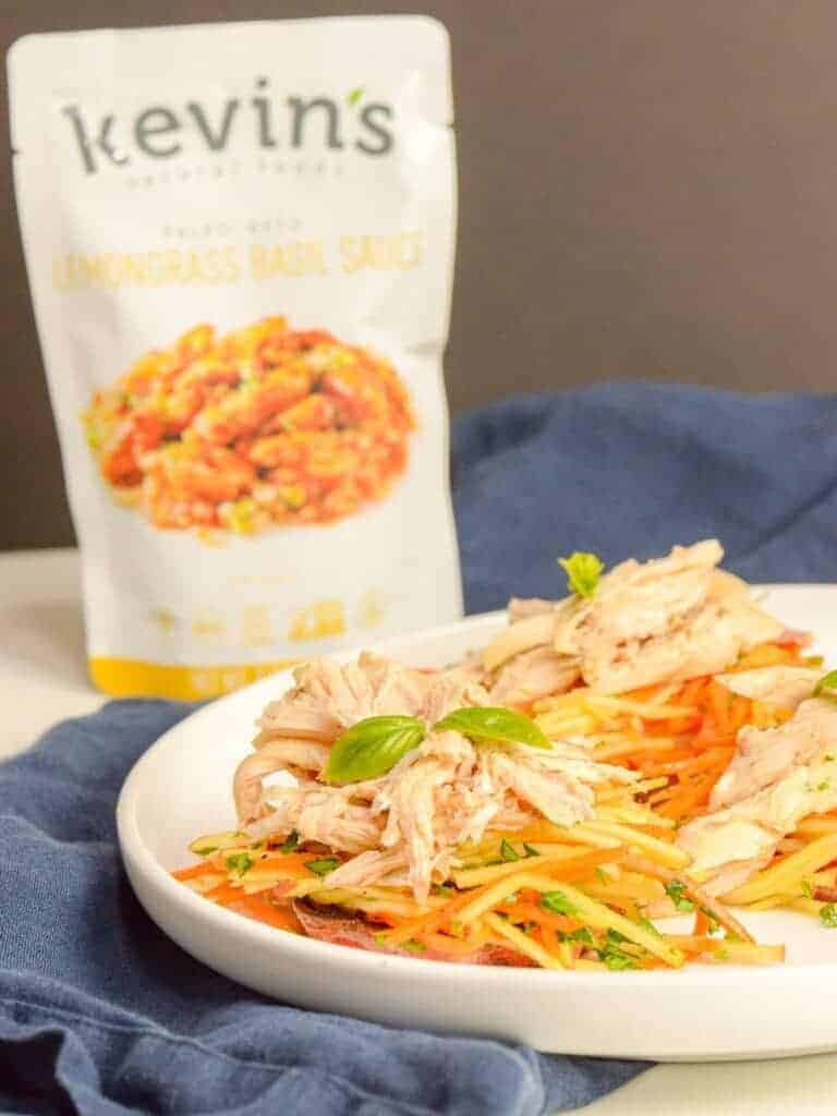 shredded chicken made with kevin's lemongrass basil sauce