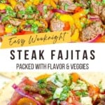 Easy weeknight steak fajitas Pinterest Pin