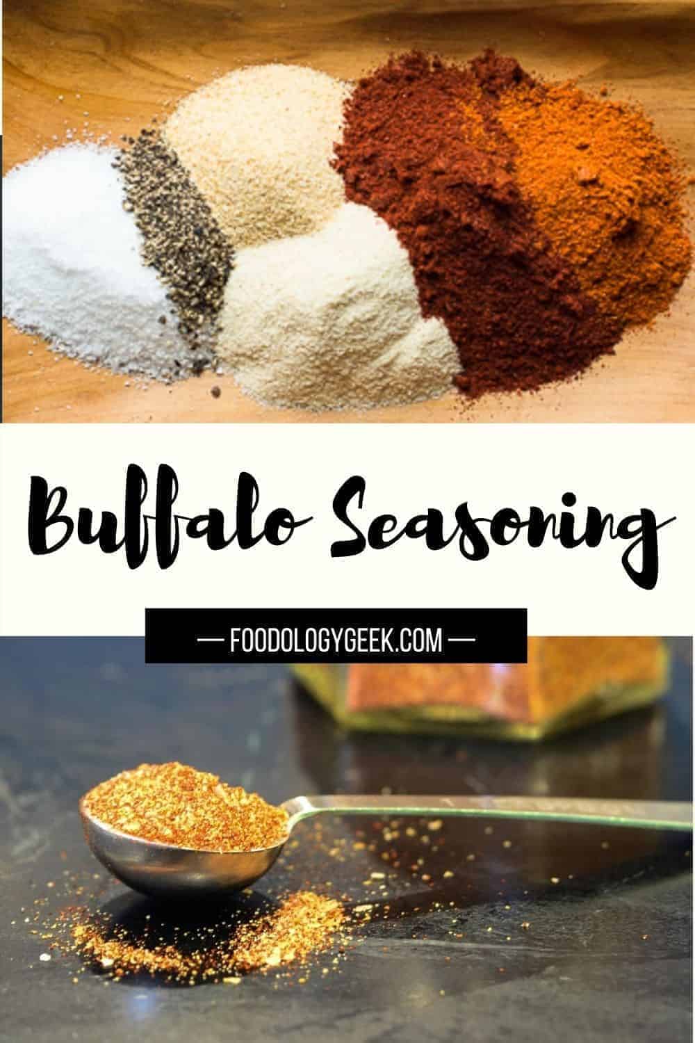 homemade buffalo seasoning blend with ingredients seperated out