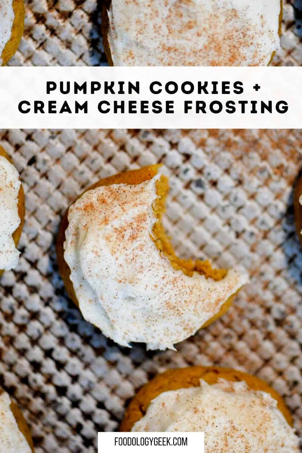 Pumpkin Cookies With Cream Cheese Frosting - Foodology Geek