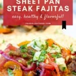 sheet pan steak fajitas Pinterest pin