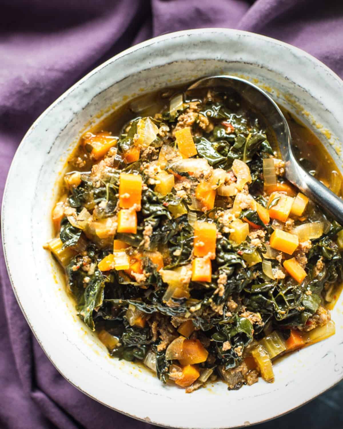 spicy chorizo and kale soup