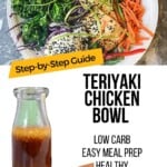 Step by Step Teriyaki Chicken Bowl Pinterest Pin