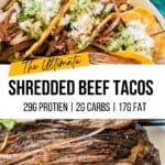The Ultimate Shredded Beef Tacos Pinterest Pin