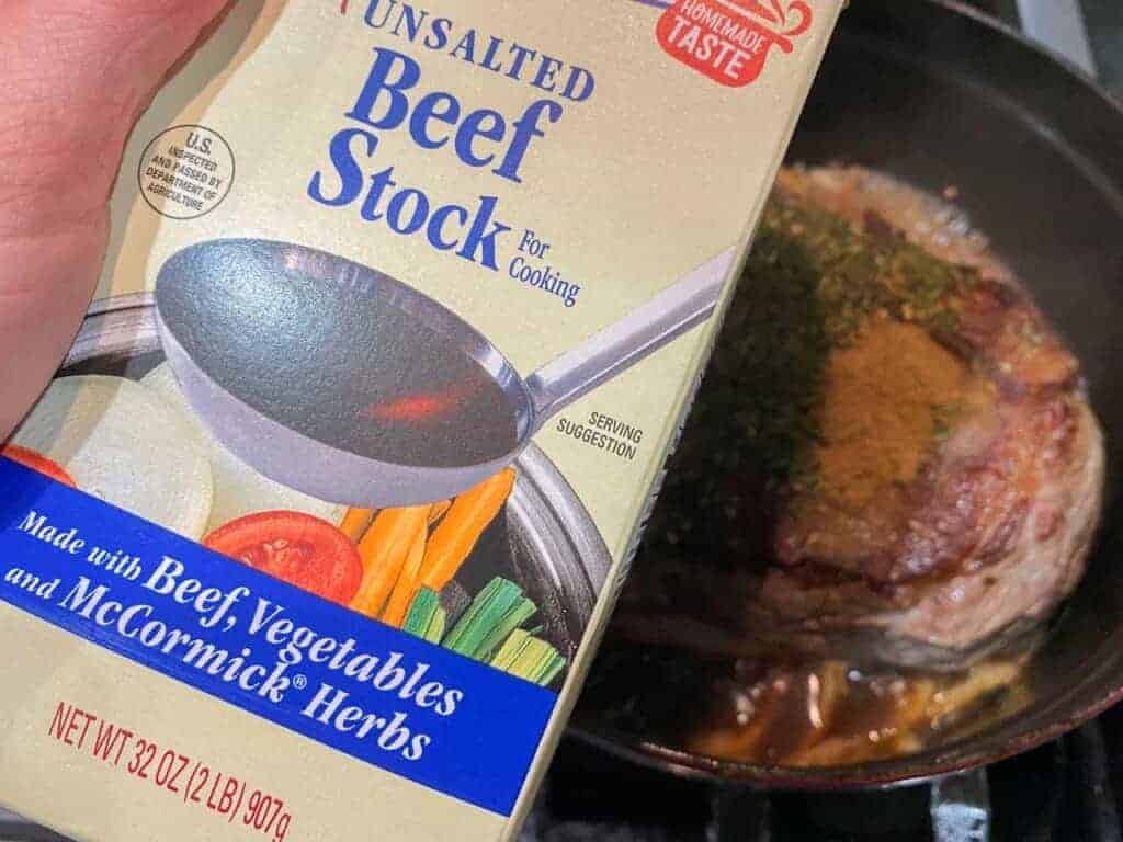 add the beef stock