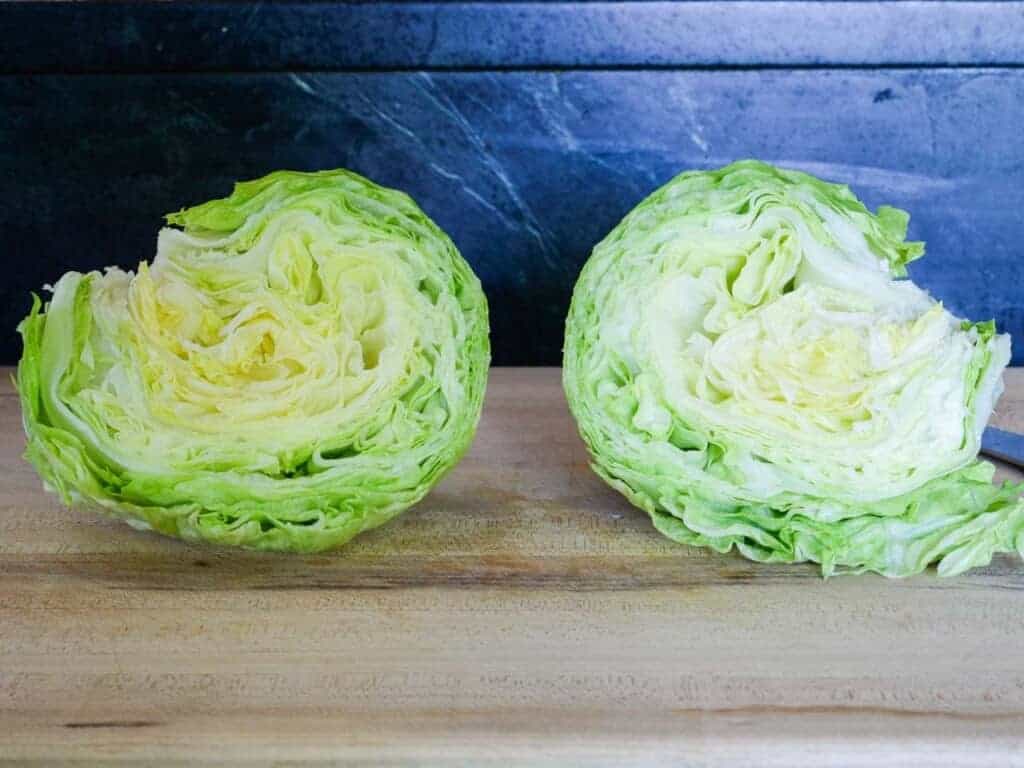 cut the lettuce in half