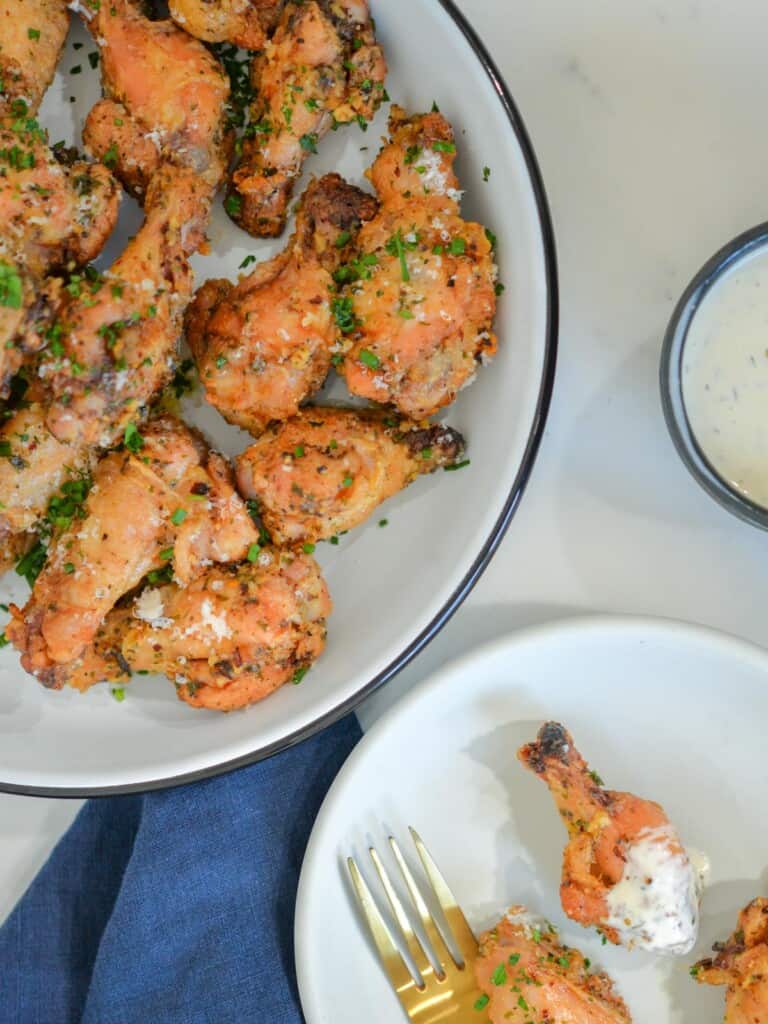 garlic parmesan wings with ranch