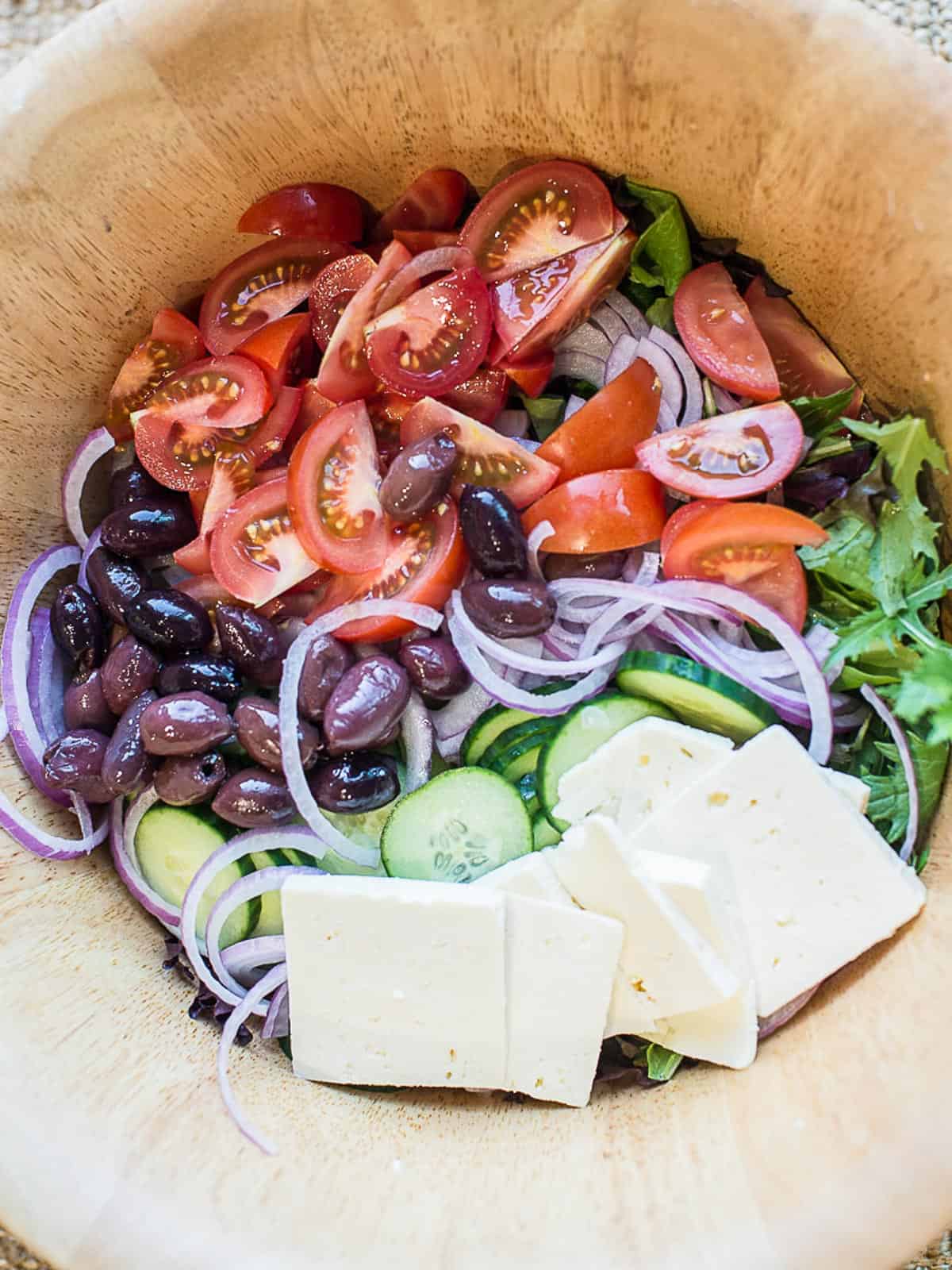 greek salad with feta and kalmata olives