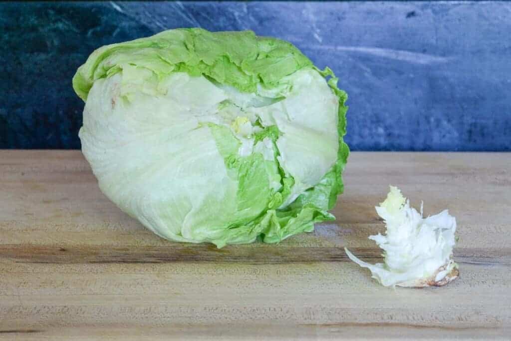 how to remove the core of iceberg lettuce