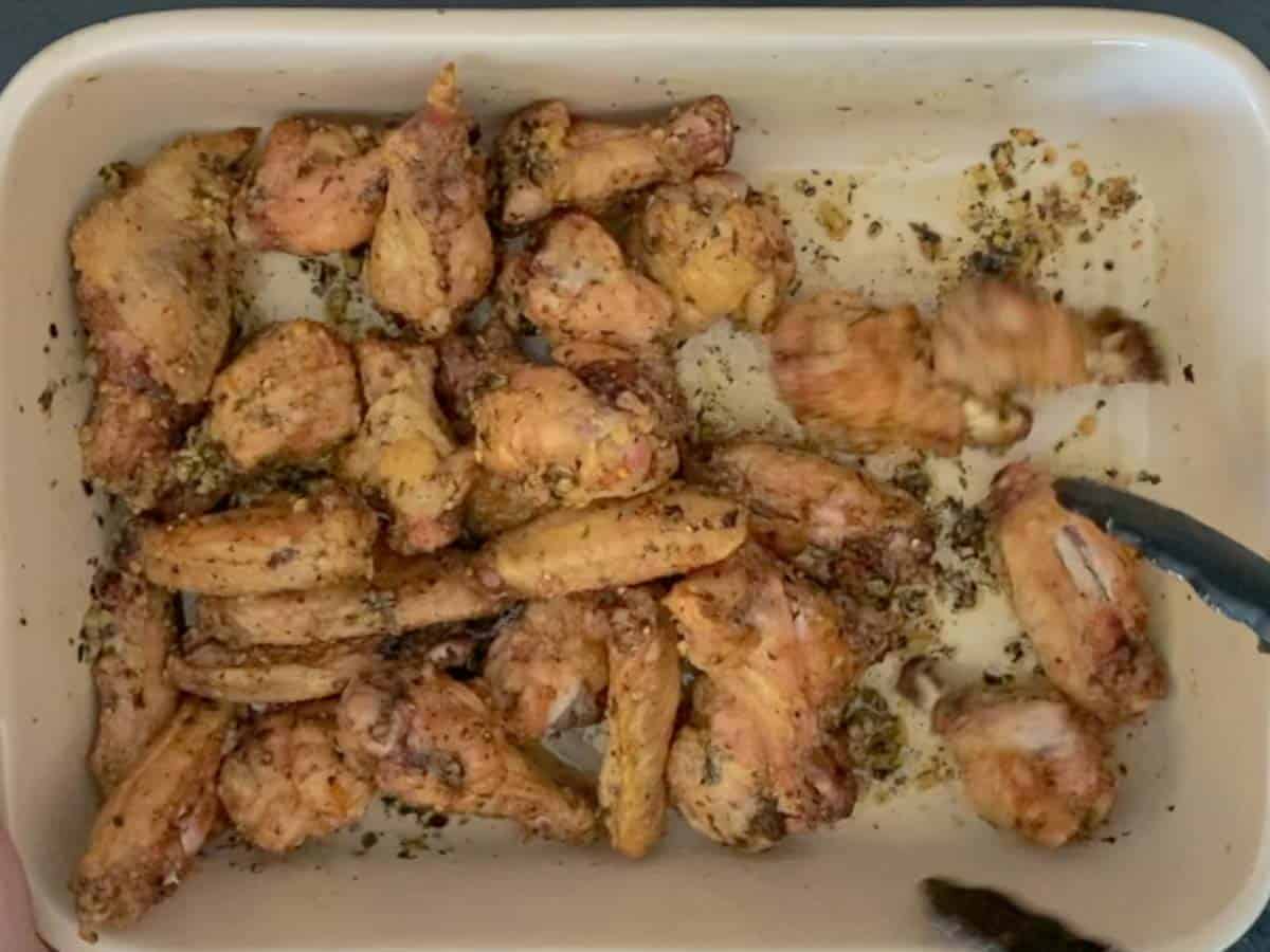 toss with garlic parmesan wing sauce