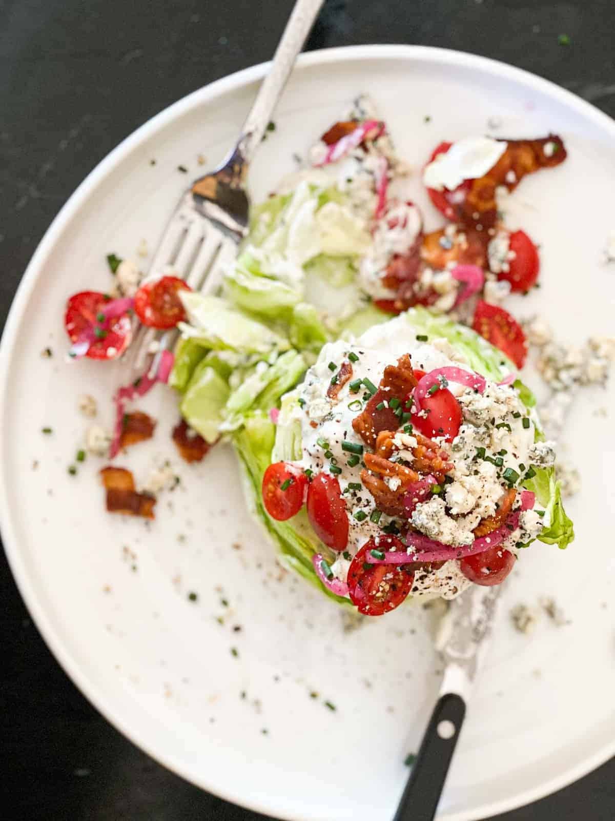 how to eat a wedge salad. with a steak knife of course.