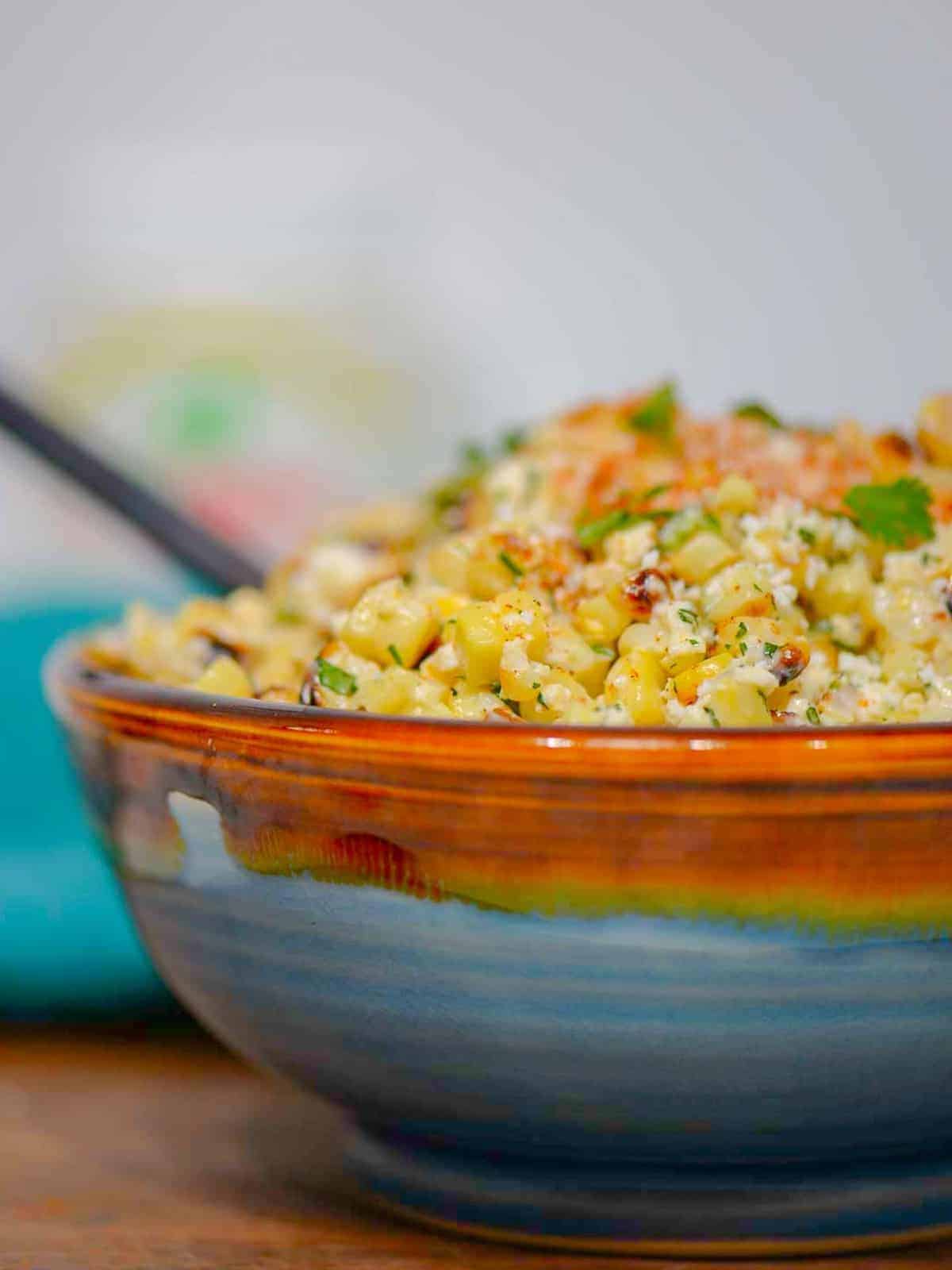 esquites otherwise known as mexican street corn in a cup