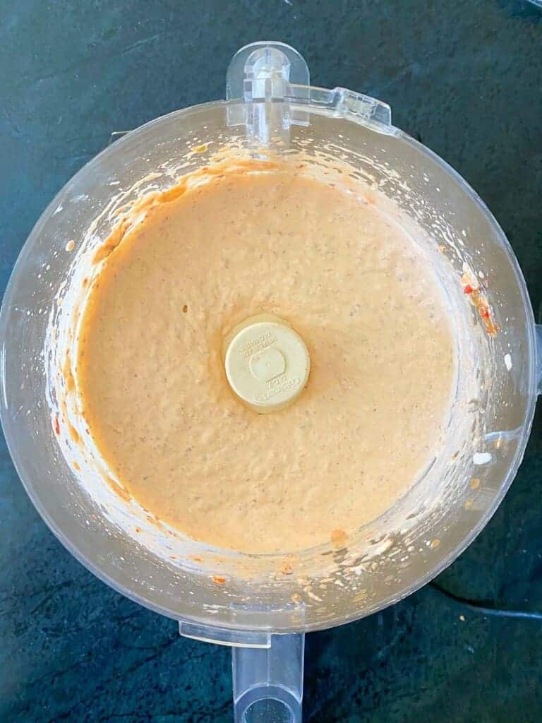 hawaiian kimchi dip, blended in a food processor