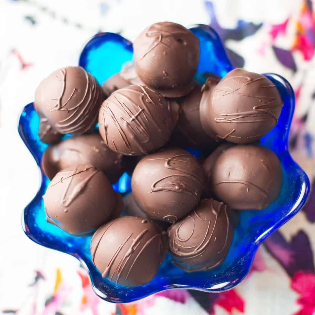 bowl of rum truffles