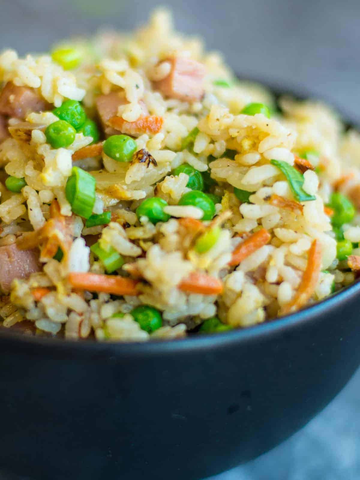spam fried rice close up