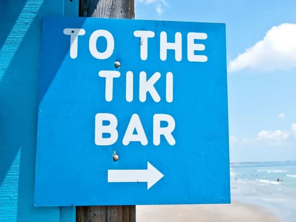 blue tiki bar sign