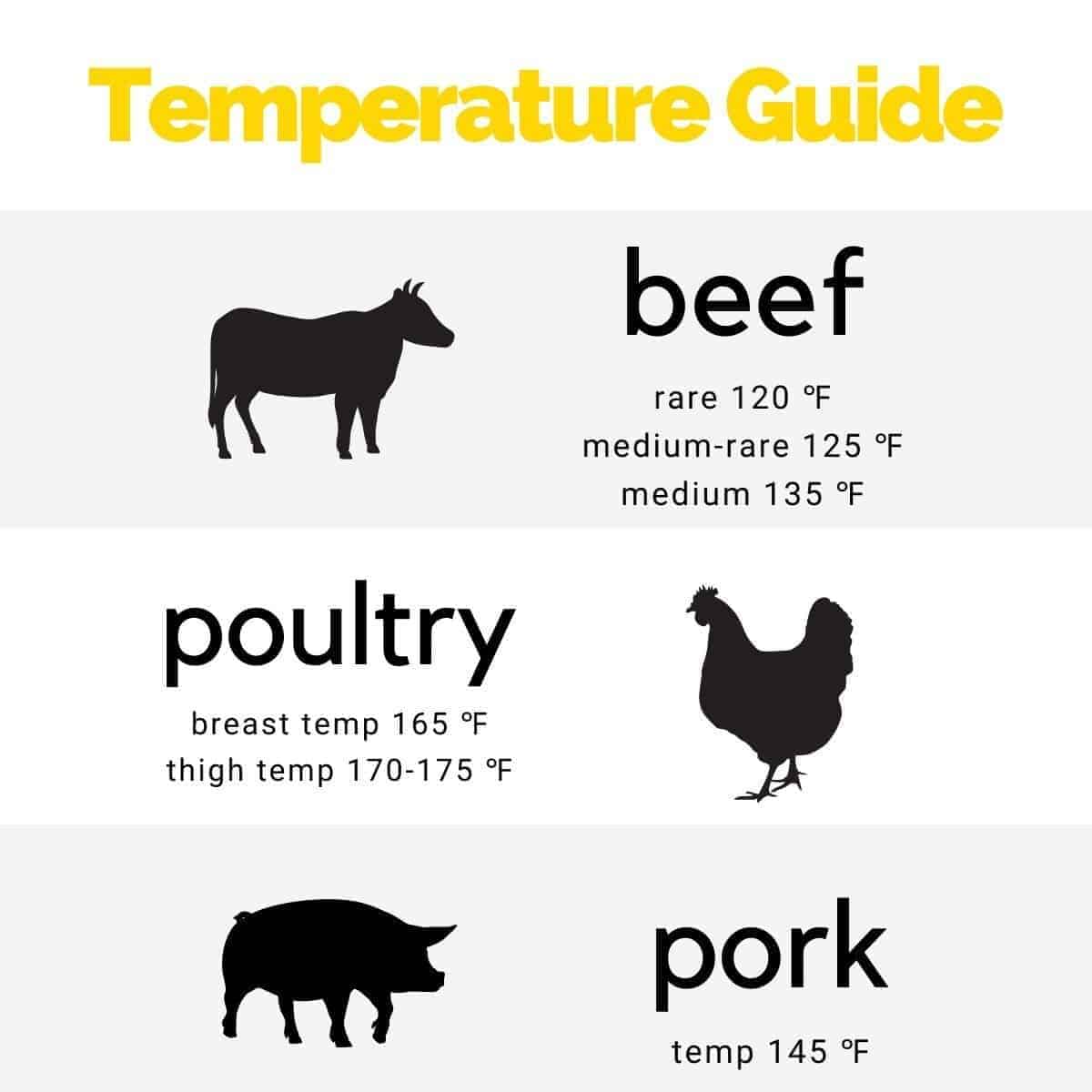 temperature guide for meat and baking