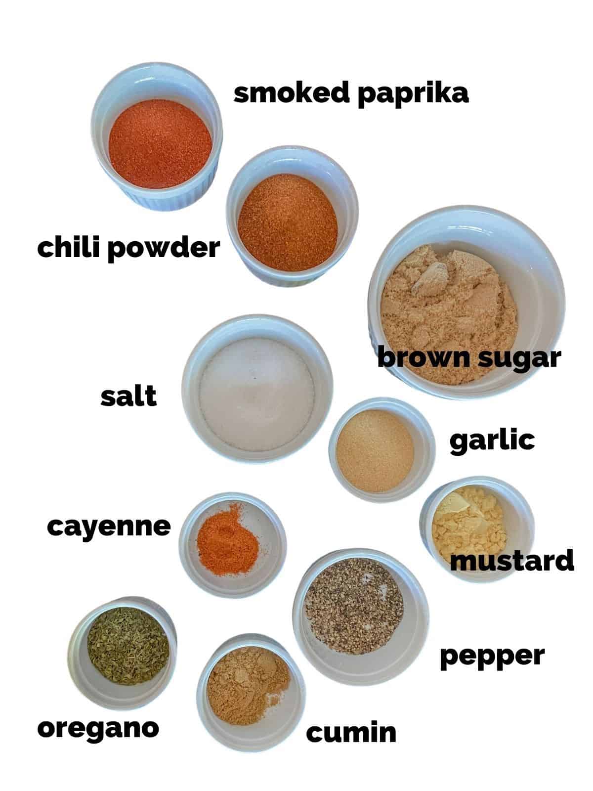 ingredients for a bbq rub