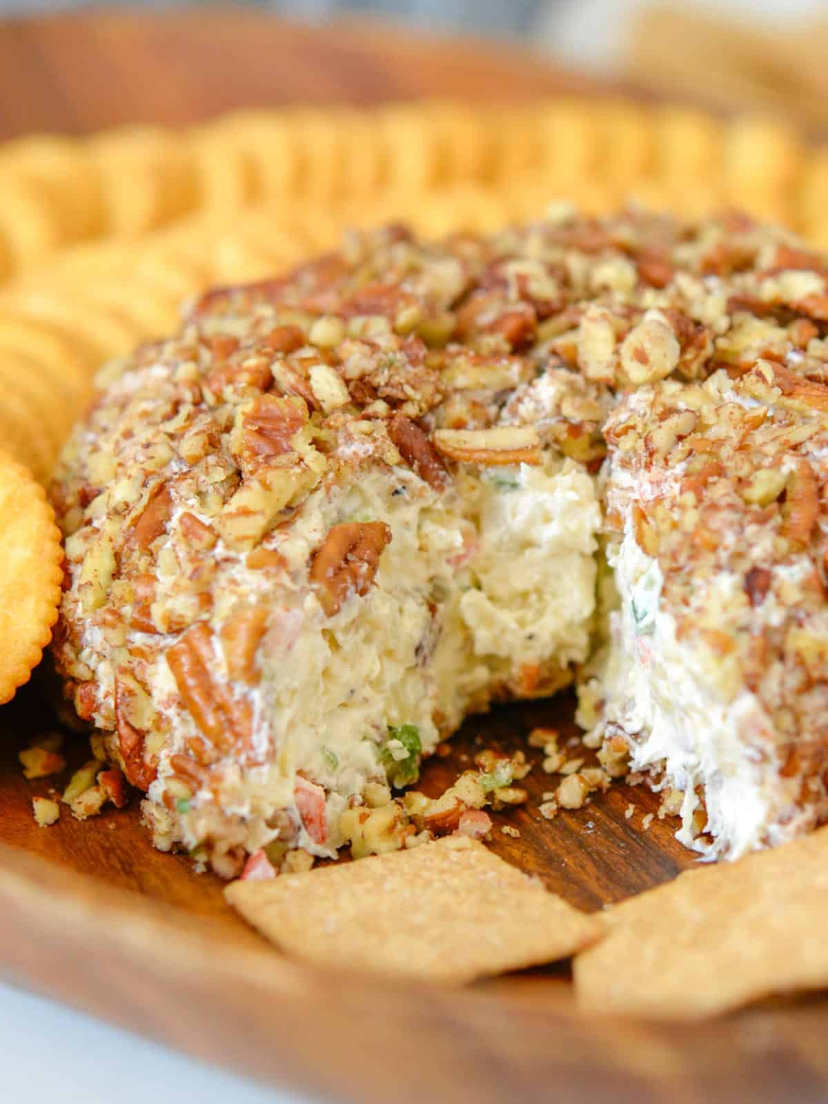 the inside of a pineapple cheeseball